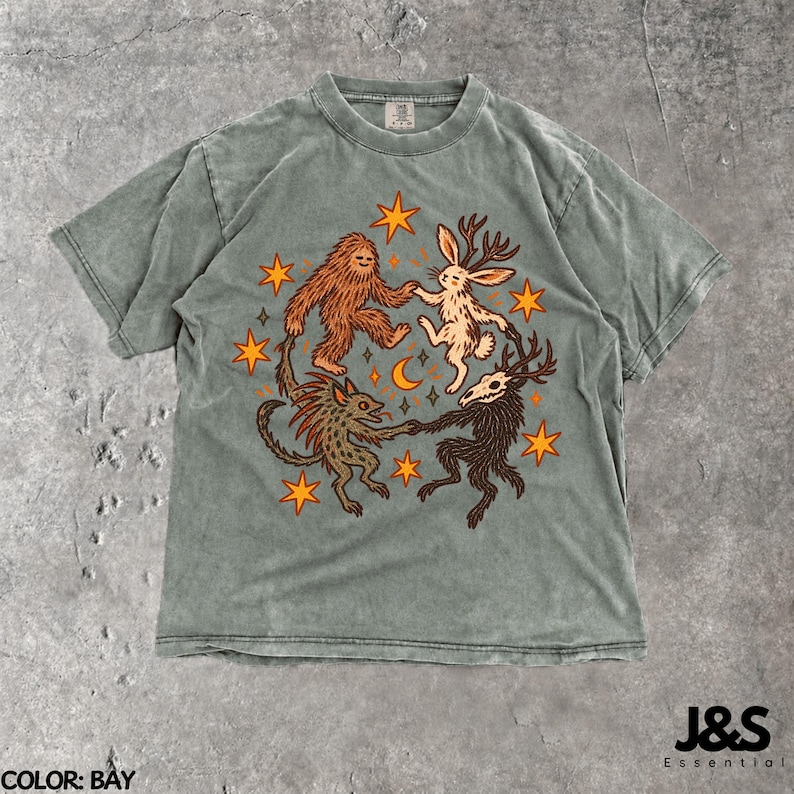 Cryptid Shirt, Bigfoot Tshirt, Cryptid Creatures Tee, Jackalope Shirt, Mythical Creature Tshirt, Weird Animal Shirt, Comfort Colors® Bay