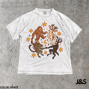 Cryptid Shirt, Bigfoot Tshirt, Cryptid Creatures Tee, Jackalope Shirt, Mythical Creature Tshirt, Weird Animal Shirt, Comfort Colors® White