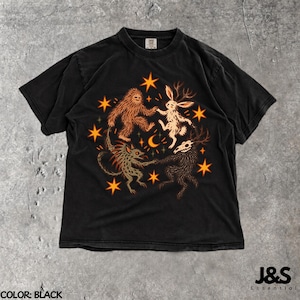 Cryptid Shirt, Bigfoot Tshirt, Cryptid Creatures Tee, Jackalope Shirt, Mythical Creature Tshirt, Weird Animal Shirt, Comfort Colors® Black