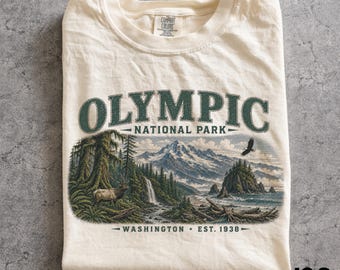 Olympischer Nationalpark Shirt, Washington Coastal Mountain T-Shirt, Vintage Natur Wandern Tshirt, pazifischer Nordwesten Abenteuer Geschenk