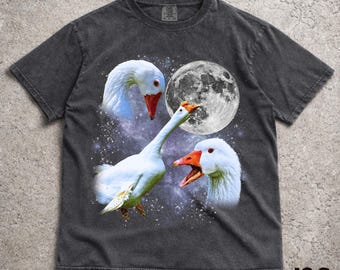 Camiseta gráfica vintage de los 90 de Goose, camiseta retro con luna para amantes de Goose, camiseta Nature Moon Alpha de los 2000, camiseta oversize unisex de estilo nostálgico, regalo para fiestas de Goose