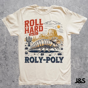 Camiseta Roly Poly, camiseta Isopod, camiseta vintage Western Rodeo Cowboy, regalo del salvaje oeste, camiseta de insectos, camisetas divertidas, raras y locas, camiseta gráfica