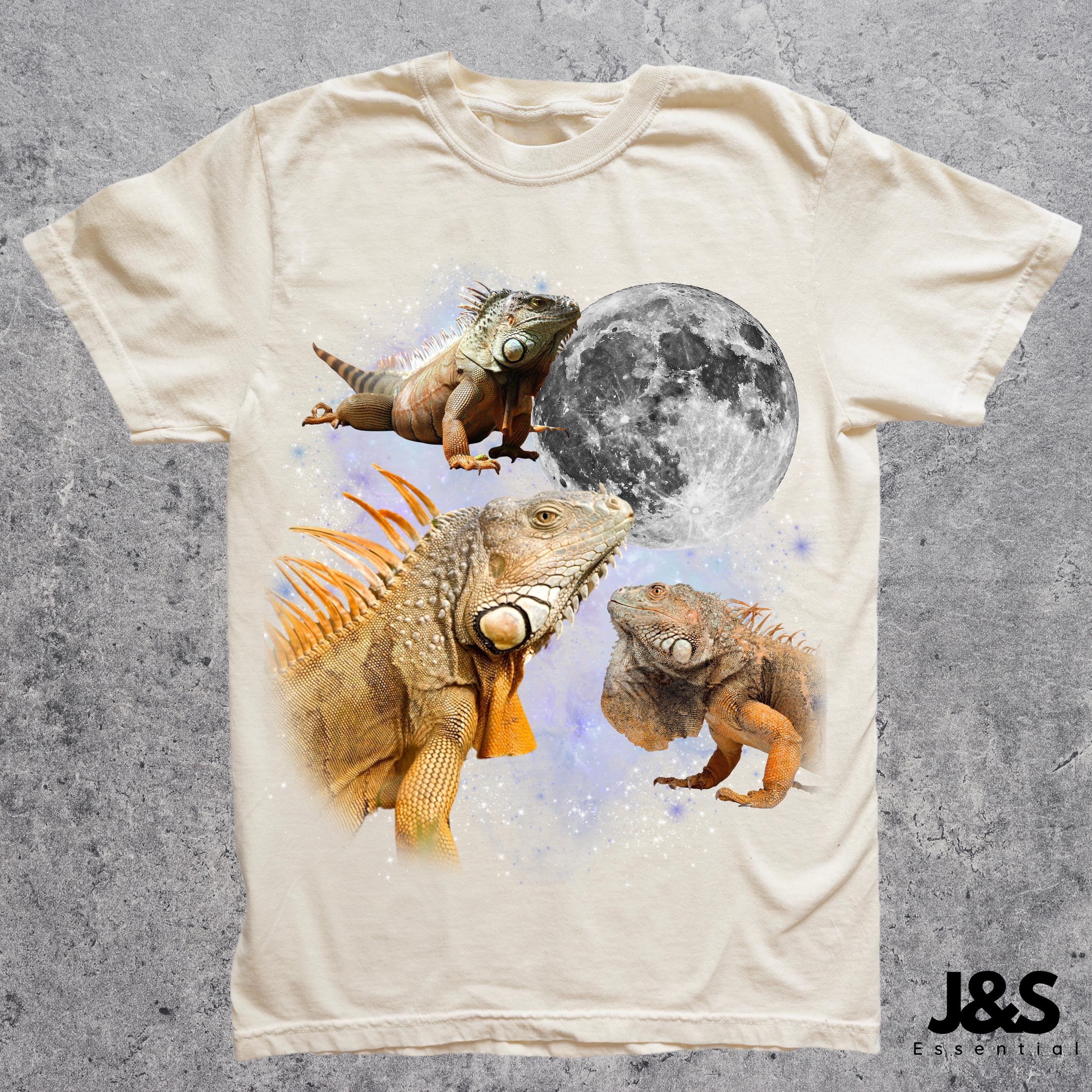 スリーイグアナのレトログラフィックTシャツ、ヴィンテージイグアナ 