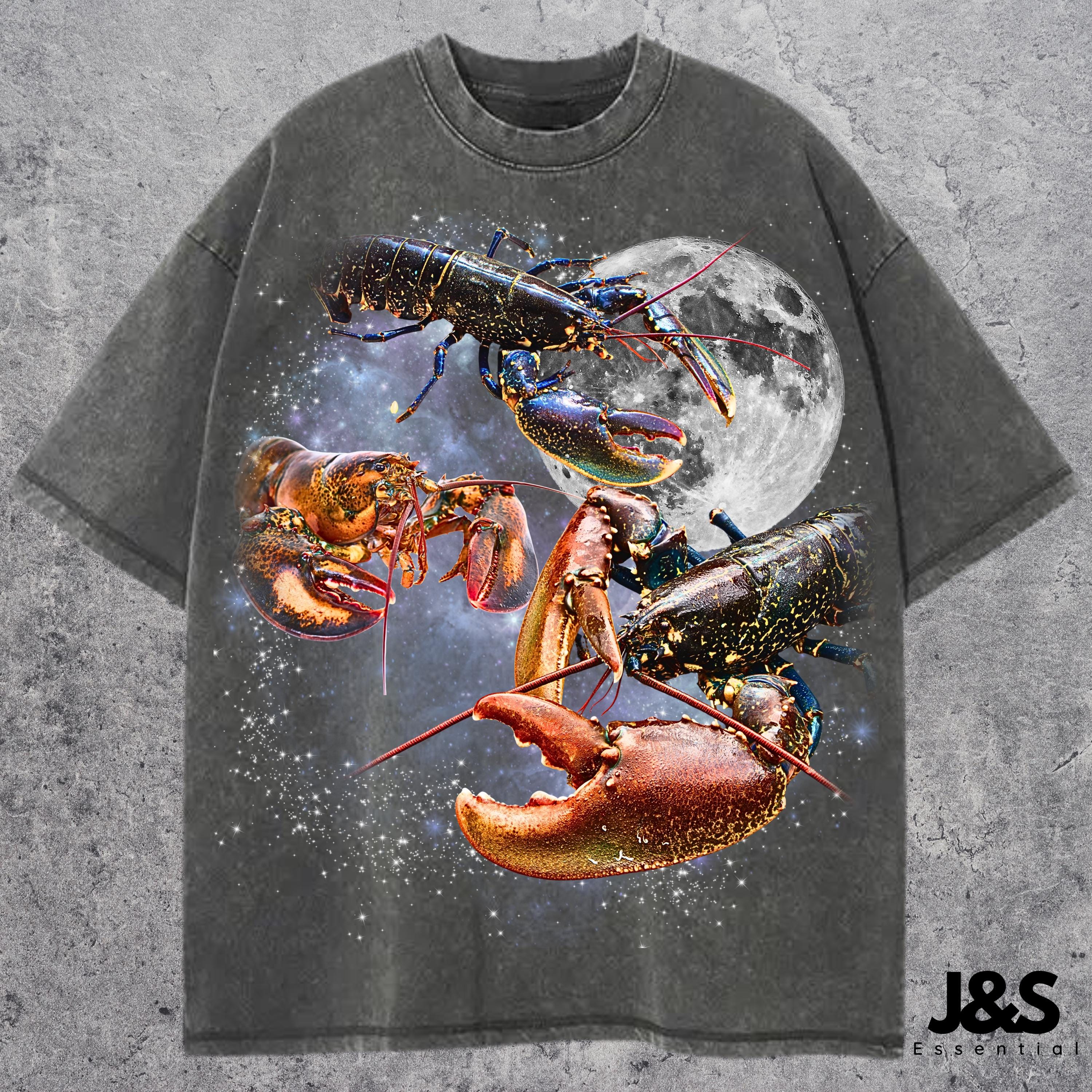 T-shirt Vintage Homard Coloré – Crazy Tee Shirts (Gildan 5000), Neuf Avec étiquettes