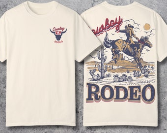 Cowboy Rodeo Vintage Grafik-T-Shirt, Retro Cowboy Shirt, übergroßes Rodeo T-Shirt, Vintage gewaschenes Shirt, Geschenk übergroße T-Shirts, Cowgirl-Shirt