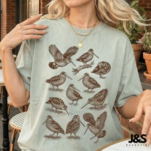 Meep Bird American Woodcock 90s Vintage Tattoo Style Graphic Tshirt, Retro Comfort Colors® Y2k Timberdoodle Wildlife Unisex Tee, Birder Gift Bay