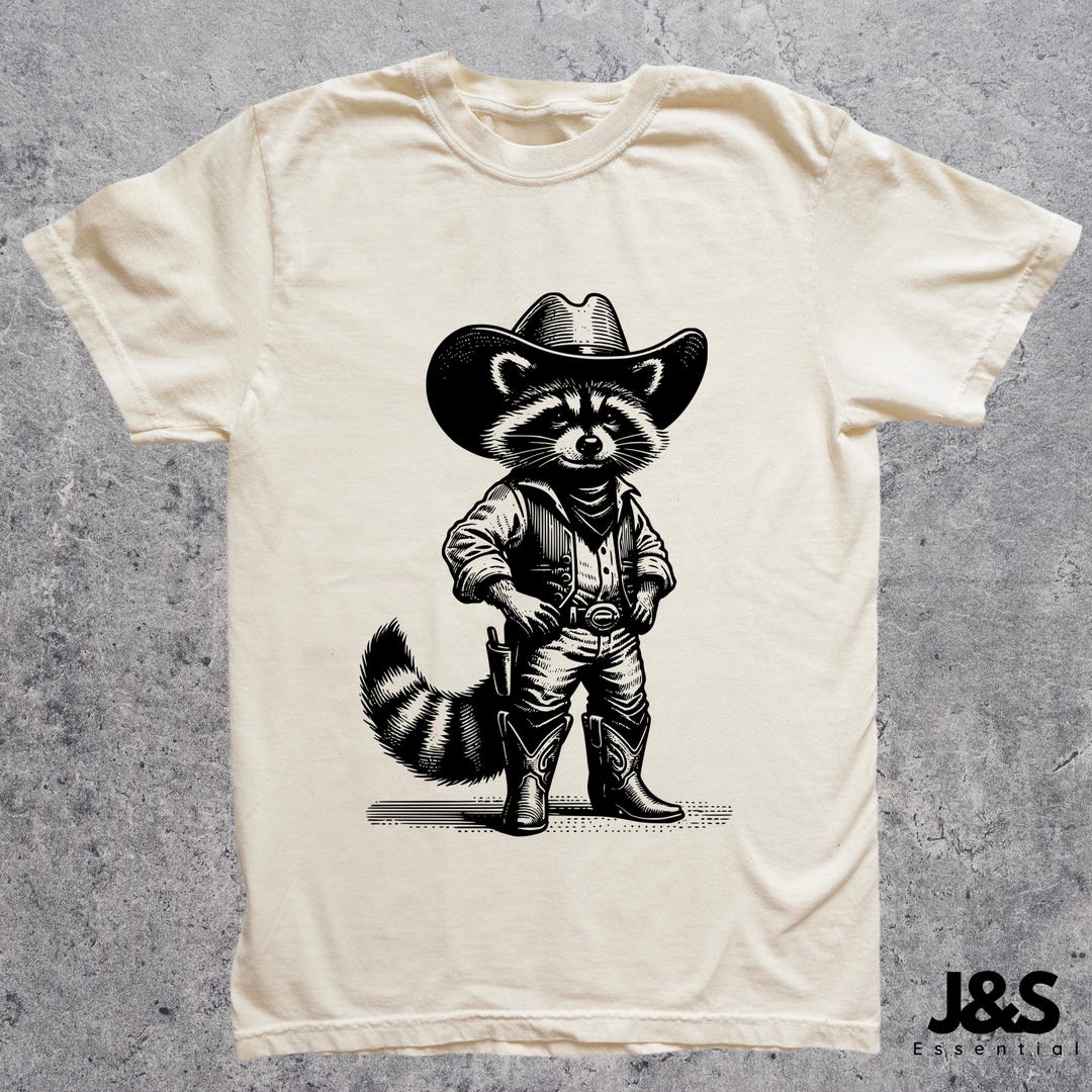 Western Raccoon Shirt, Vintage Cowboy Racoon Graphic Tee, Cute ...