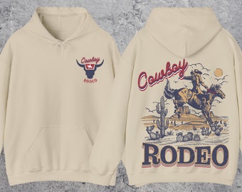 Rodeo Western Cowboy Hoodie, Vintage 90s Graphic Western Hoodie, Retro Rodeo Hoodie, Rodeo Oversize Cowboy Hoodie, Wild West Gift, Cool Gift