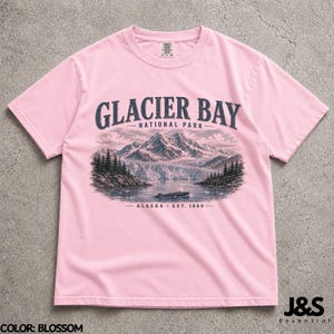 Glacier Bay National Park Shirt, Alaska Mountain Tshirt, Vintage National Park Tee, Retro Wilderness Graphic Tee, Nature Gift Blossom