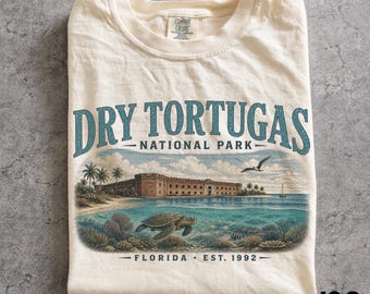 Dry Tortugas National Park Shirt, Vintage Florida Coastal Tee, Sea Turtle Ocean Tshirt, Tropical Island Travel Gift