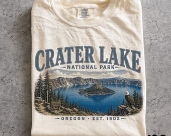 Crater Lake National Park Shirt, Oregon National Park Tee, Vintage Lake Mountain Tshirt, Scenic Travel Nature Gift