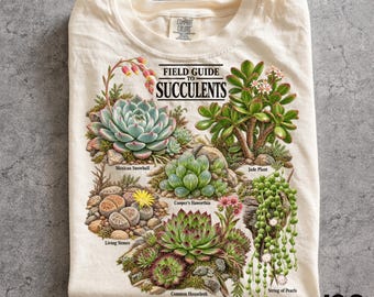 Field Guide to Succulents Shirt, Vintage Succulent T-Shirt, Botanical Plant Tee, Succulent Lover Gift, Gardener Shirt, Comfort Colors®