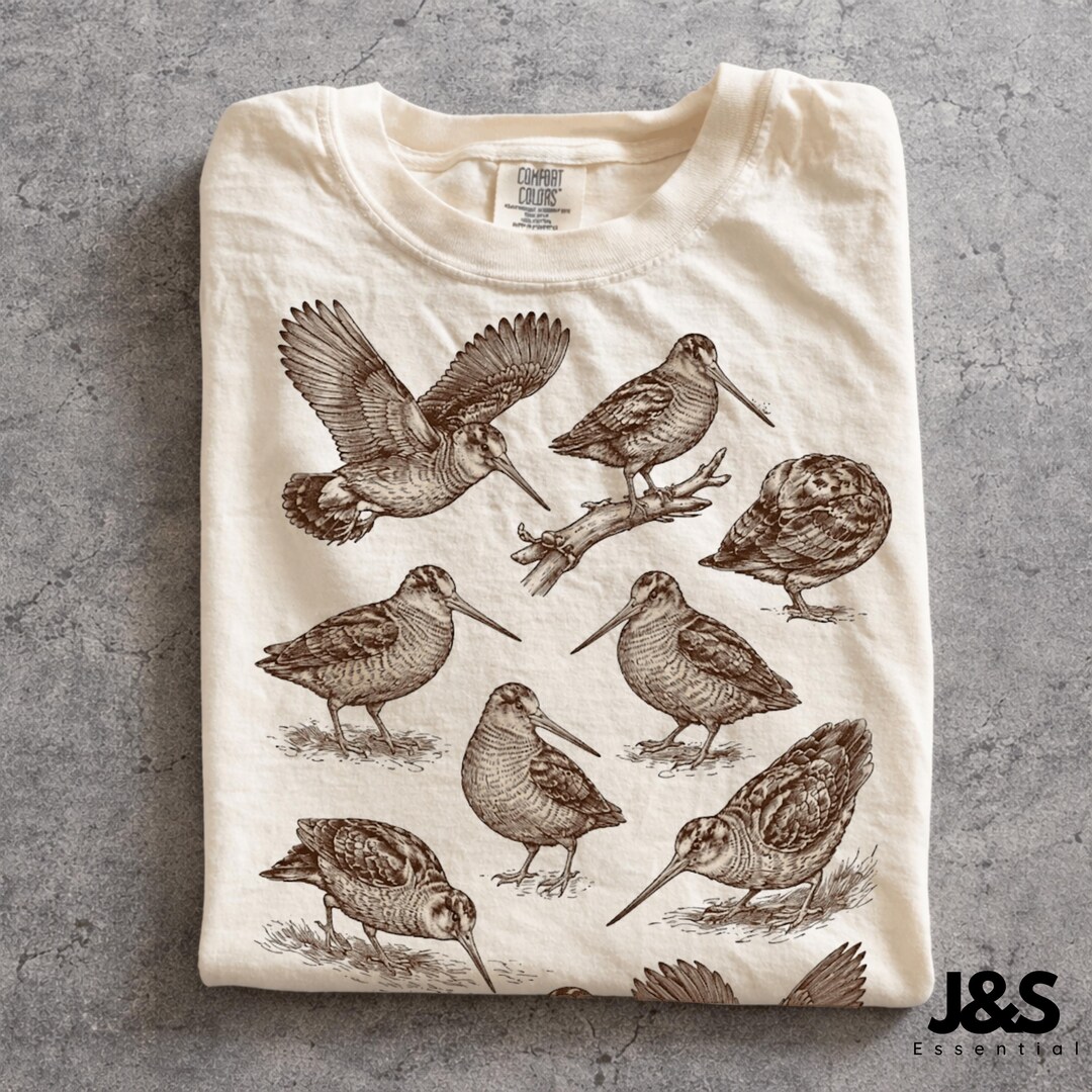 Meep Bird American Woodcock 90s Vintage Tattoo Style Graphic Tshirt, Retro Comfort Colors®