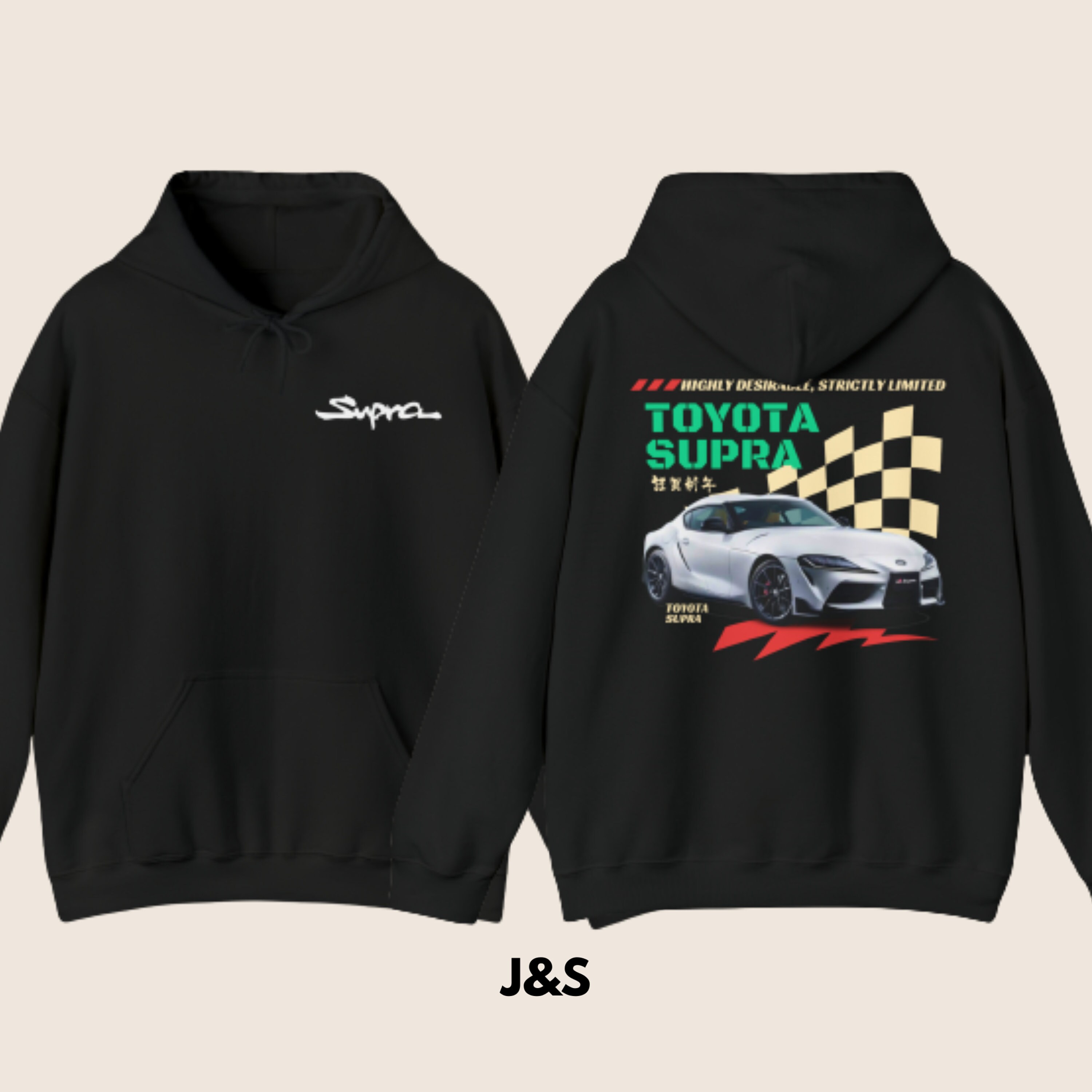 Comfy Supra Embroidered Pullover Hoodie, Race Car Hoodie, Trendy Car  Designs, Sports Car Clothing, High Quality Apparel 