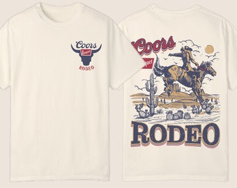 Komfortfarben, Coors Rodeo Vintage Grafik-T-Shirt, Retro Cowboy-Hemd, übergroßes Coors-T-Shirt, Vintage gewaschenes Hemd, Geschenk übergroße T-Shirts