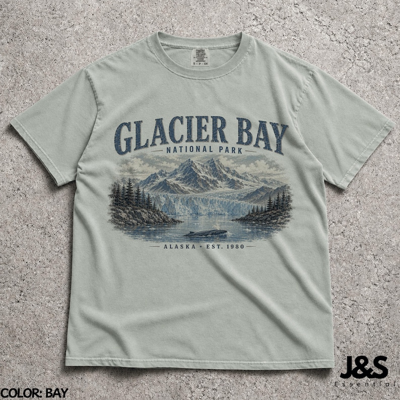 Glacier Bay National Park Shirt, Alaska Mountain Tshirt, Vintage National Park Tee, Retro Wilderness Graphic Tee, Nature Gift Bay