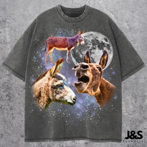 Three Donkey Graphic T-shirts, Vintage Donkey Moon Tshirt, Donkey Shirt, Funny Donkey Tee, Donkey Meme Shirt, Donkey Tshirt, Donkey Shirt