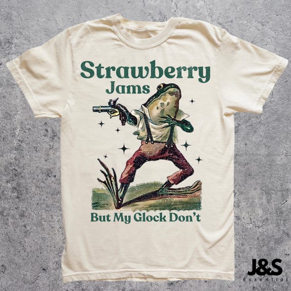 Strawberry Jams but My Glock Don't Vintage Graphic T-shirt, Retro