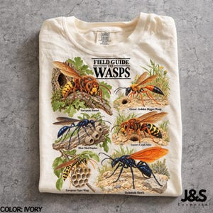 Field Guide to Wasps Shirt, Wasp T-Shirt, Hornet Yellow Jacket Tee, Entomology Tshirt, Insect Lover Gift, Nature Science Tee, Comfort Colors