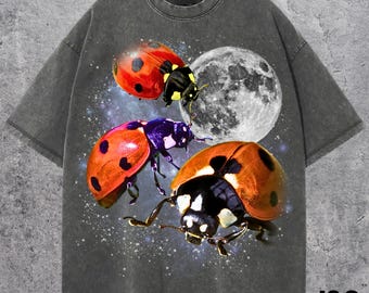 てんとう虫のグラフィックTシャツ3枚、ヴィンテージてんとう虫の月Tシャツ、てんとう虫のシャツ、おもしろてんとう虫のTシャツ、てんとう虫のミームのシャツ、てんとう虫のTシャツ、昆虫のシャツ