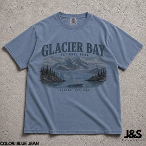 Glacier Bay National Park Shirt, Alaska Mountain Tshirt, Vintage National Park Tee, Retro Wilderness Graphic Tee, Nature Gift Blue Jean