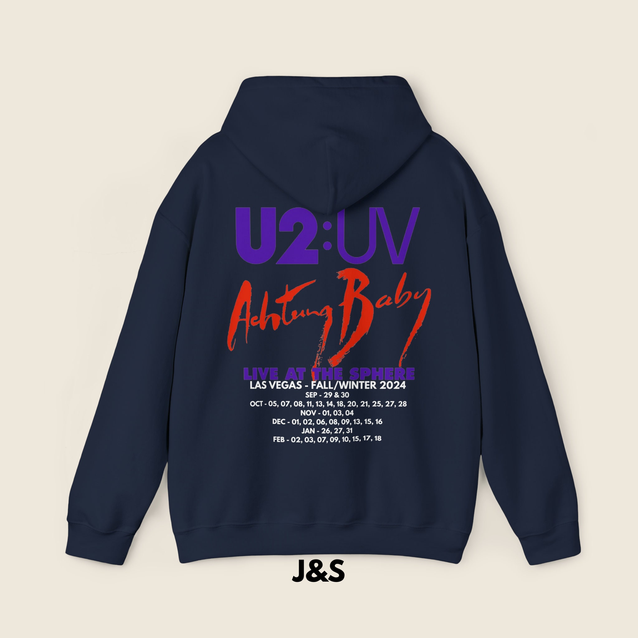 U2 Achtung Baby Las Vegas Tour 2024 Hoodie 8 Colors Available