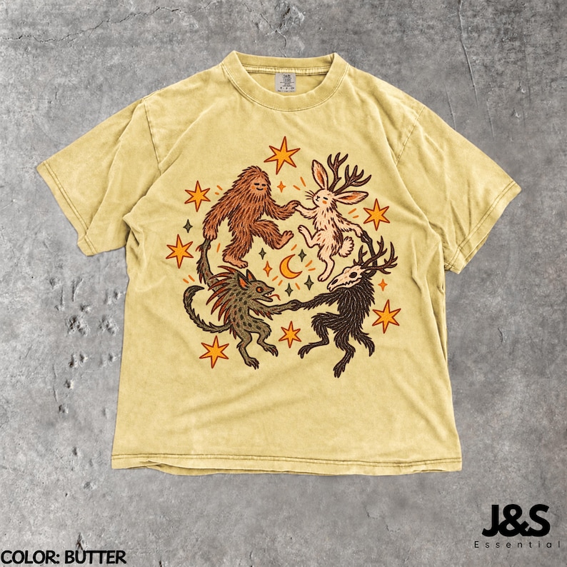 Cryptid Shirt, Bigfoot Tshirt, Cryptid Creatures Tee, Jackalope Shirt, Mythical Creature Tshirt, Weird Animal Shirt, Comfort Colors® Butter