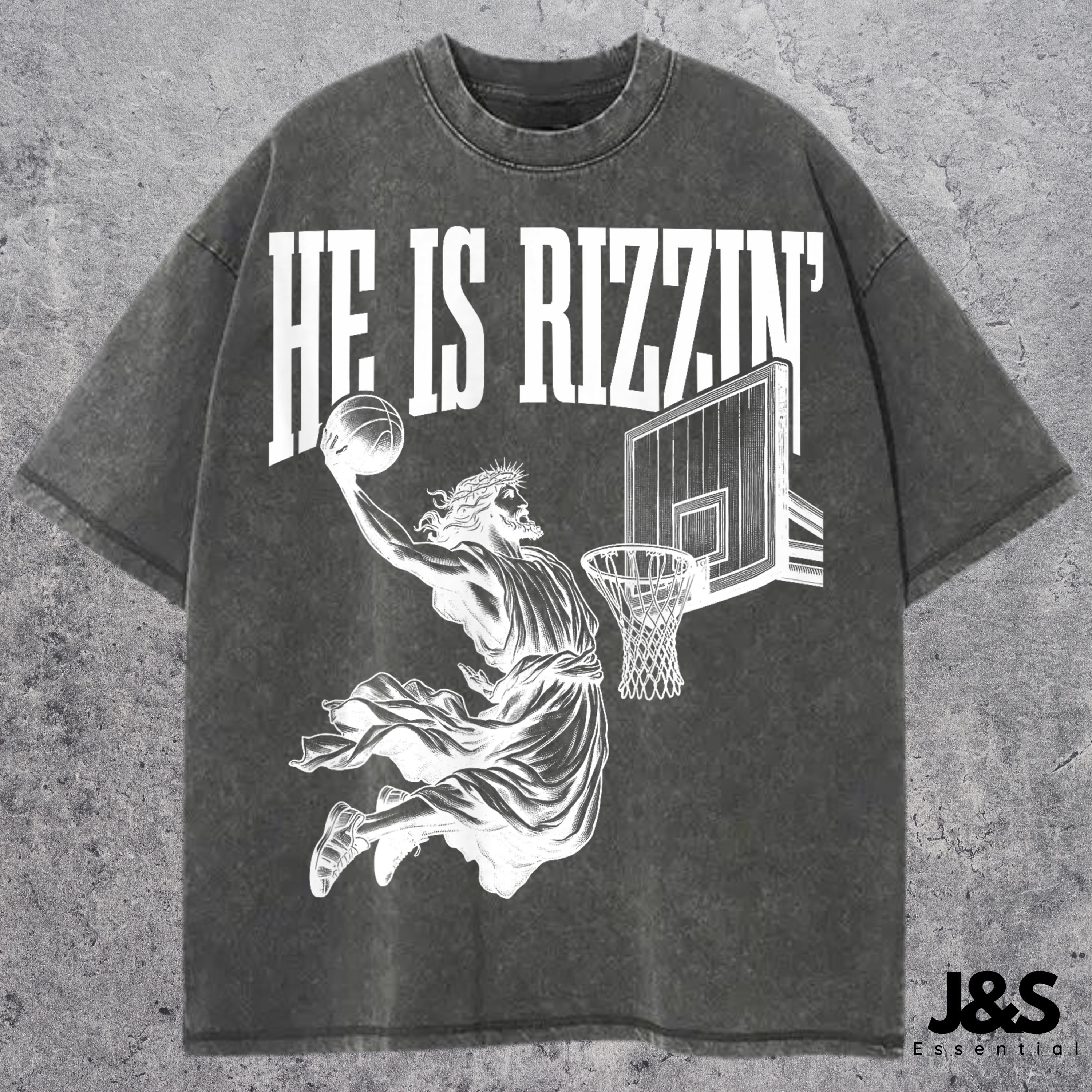 He is Rizzin Vintage Graphic T-shirt, Retro Jesus Shirt, Oversized