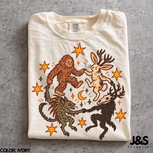 Cryptid Shirt, Bigfoot Tshirt, Cryptid Creatures Tee, Jackalope Shirt, Mythical Creature Tshirt, Weird Animal Shirt, Comfort Colors® image 2
