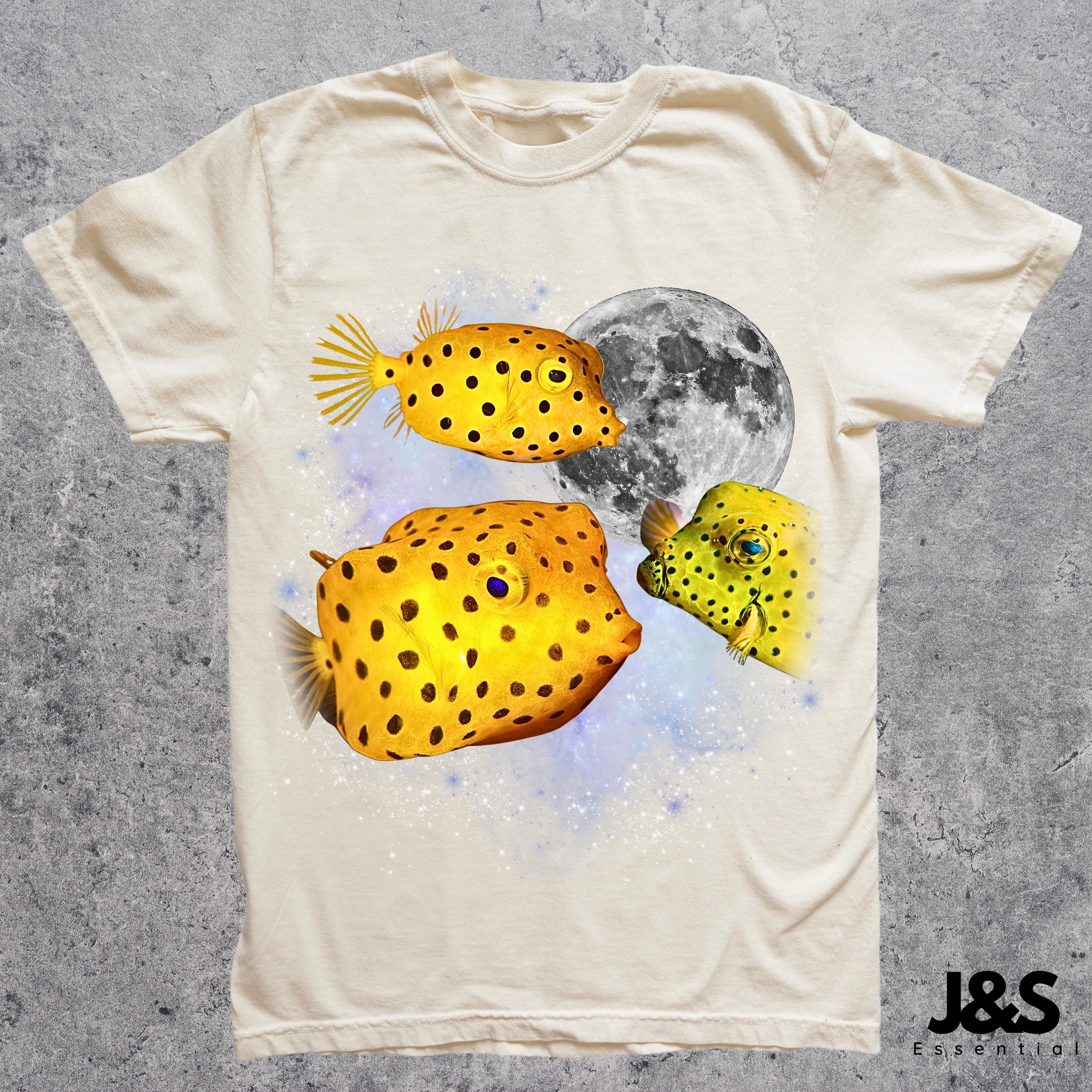 Three Boxfish T Shirt, Funny Yellow Fish Tee, Ocean Animal Graphic