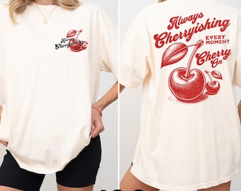 Vintage Cherry Shirt, Retro Cherry Vintage Graphic T-Shirt, Retro Cherry Fruit Tee, Oversized Cherry Tee, Vintage Y2K Shirt, Oversized Tee