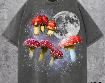 Pilz Retro Grafik T-shirts, Vintage Pilz Mond T-Shirt, Pilz Shirt, lustiges T-Shirt, Übergroßes Pilz T-Shirt, Pilze Shirt, Pilz