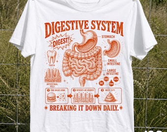 Digestive System Comfort Colors® Tshirt, Anatomy Science Graphic Tee, Biology Teacher Shirt, Human Body Tee, Medical Student STEM Gift