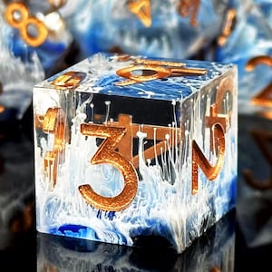 Semi-Transparent Resin TCG Dice Set : 7 PCS