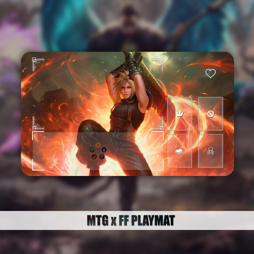 MTG FF プレイマット　クラウド Playmat MTG: MTG X FF - Cloud - Etsy