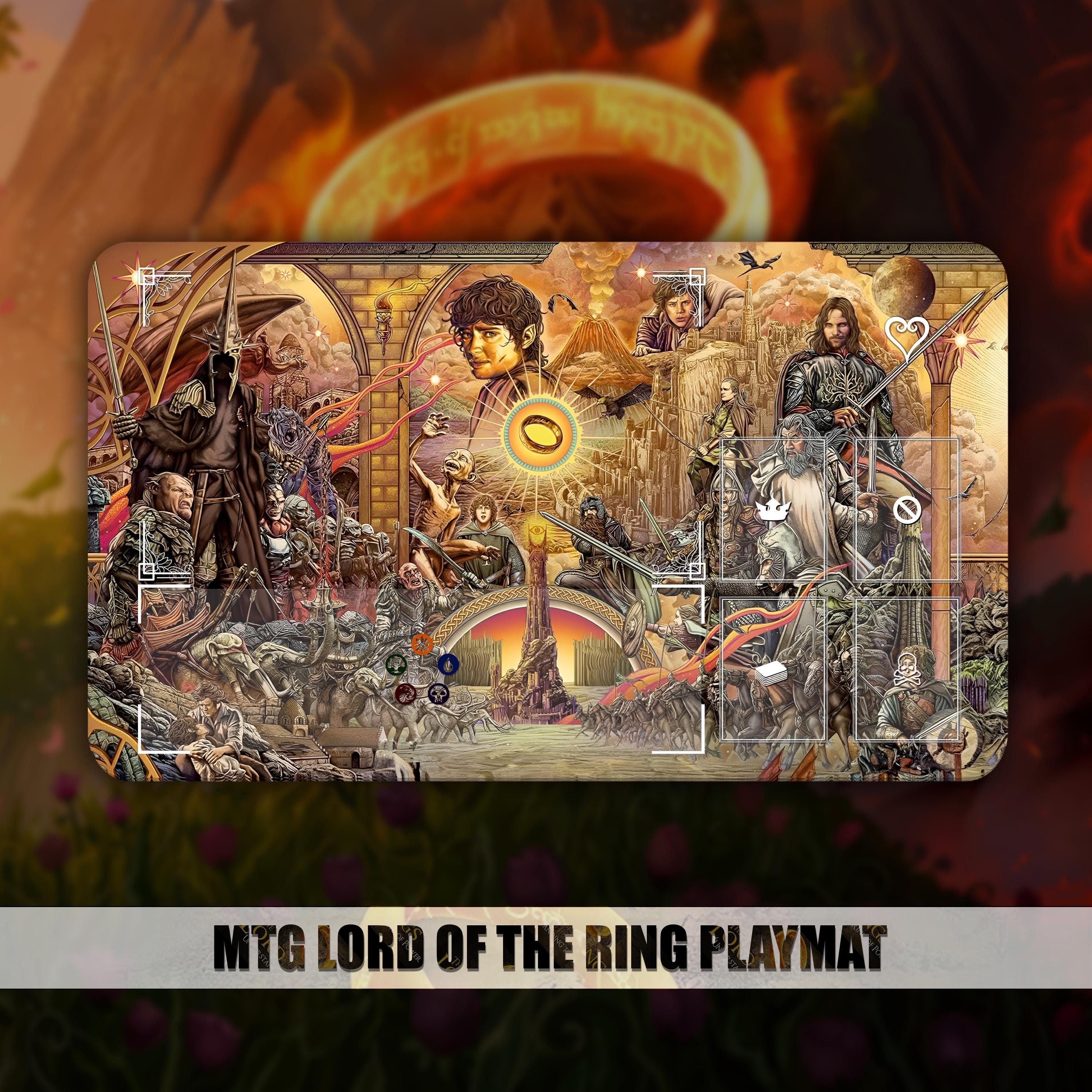 The Ring - Map Stitched MTG Playmat | Lord Of The Rings TCG Mat | Anti-Fray Edges, Non-Slip Rubber Backing For Magic: The Gathering