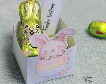 Easter nest printable PDF – Easter nest craft template to print – Gift idea & Easter present – DIY Easter decoration for colleagues