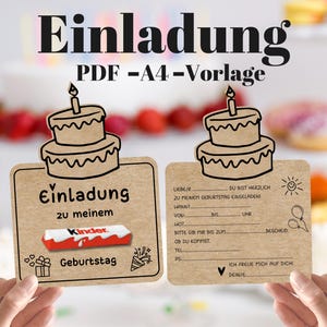 Invitación infantil - Plantilla para imprimir en PDF A4, tarjeta de invitación de cumpleaños infantil