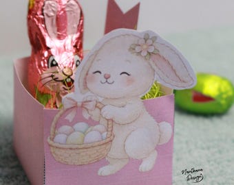 Easter nest printable PDF – Easter nest craft template to print – Gift idea & Easter present – DIY Easter decoration for colleagues