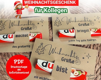Christmas gift for colleagues | Duplo wrapper template | Small token of appreciation for the team | Printable Christmas greetings | Office gift