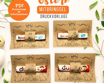 Easter Gift Printable PDF – Kinder Chocolate Wrapper A4 – Easter Gift for Kindergarten or School – Happy Easter Printable – Instant Download