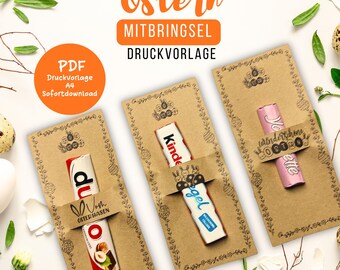 Easter Gift Printable PDF – Kinder Chocolate Wrapper A4 – Easter Gift for Kindergarten or School – Happy Easter Printable – Instant Download