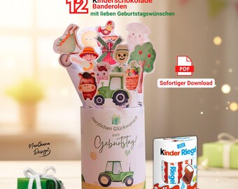 Birthday Gift for Kids: Chocolate Bar Wrappers – 12 Printable PDFs – Sweet Chocolate Packaging for Birthdays – Instant Download