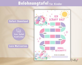 Einhorn Belohnungstafel PDF Vorlage - Belohnungssysteme - Magisch und Inspirierend - Kinder Belohnungstafel mit Einhörnern.