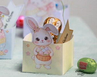 Easter nest printable PDF – Easter nest craft template to print – Gift idea & Easter present – DIY Easter decoration for colleagues
