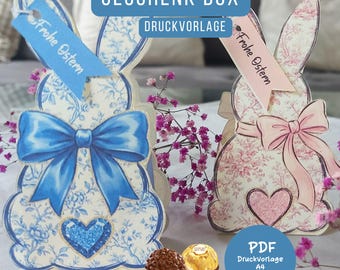 Easter Gift Box Printable Template PDF – Easter Bunny Box for DIY Project – Printable A4 – Party Favor for Children – Kindergarten & Primary School