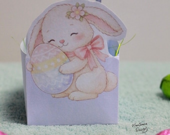 Easter nest printable PDF – Easter nest craft template to print – Gift idea & Easter present – DIY Easter decoration for colleagues