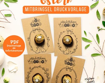 Easter Gift Printable PDF – Kinder Chocolate Wrapper A4 – Easter Gift for Kindergarten or School – Happy Easter Printable – Instant Download