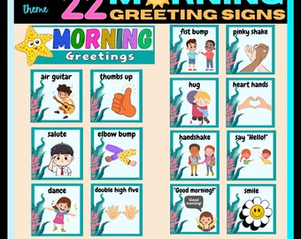New! Ocean Theme Morning Greeting Choices | Door Greetings | Greeting Signs