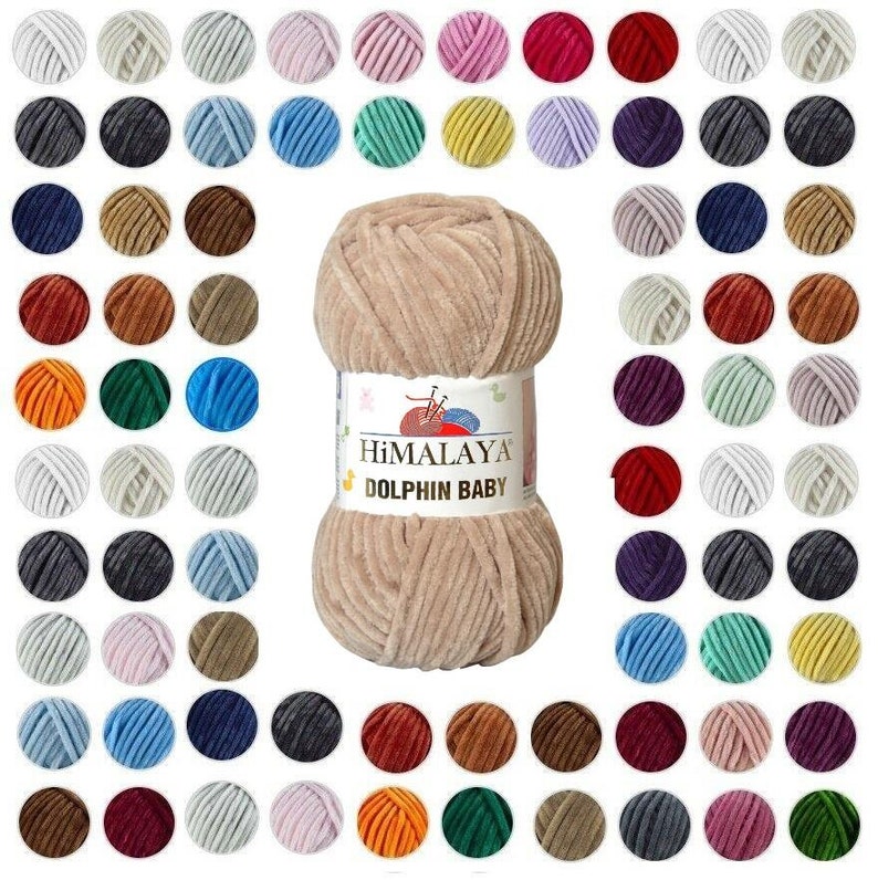 3,99 EUR/100g Strickfein Himalaya Dolphin Baby super Bulky Chenille Garn Wolle strickgarn 100 gr afbeelding 9